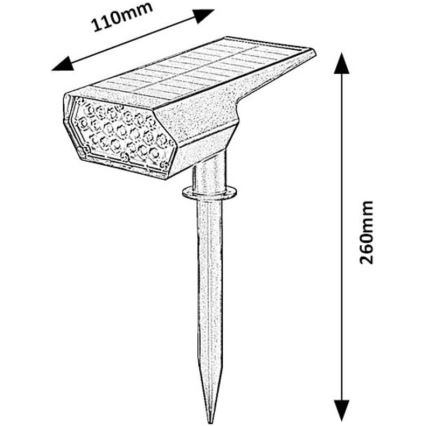 Rabalux - LED Oświetlenie solarne LED/0,5W/3,7V IP65 czarny