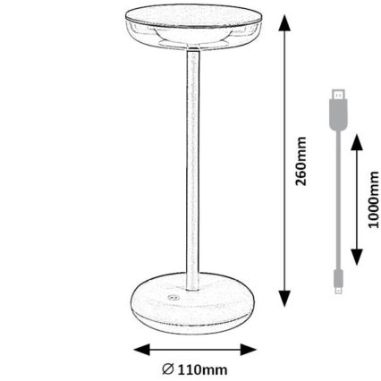 Rabalux - LED Ściemnialna ładowalna zewnętrzny lampa LED/6W/5V IP44 1800 mAh brązowy