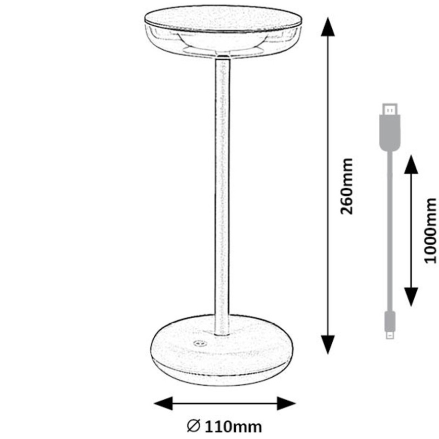 Rabalux - LED Ściemnialna ładowalna zewnętrzny lampa LED/6W/5V IP44 1800 mAh brązowy