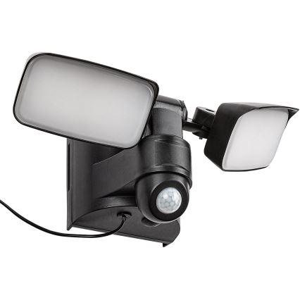 Rabalux - Elastyczna lampa ścienna LED solarna z czujnikiem i zewnętrznym panelem 2xLED/5W/3,7V IP54 czarna 600 mAh