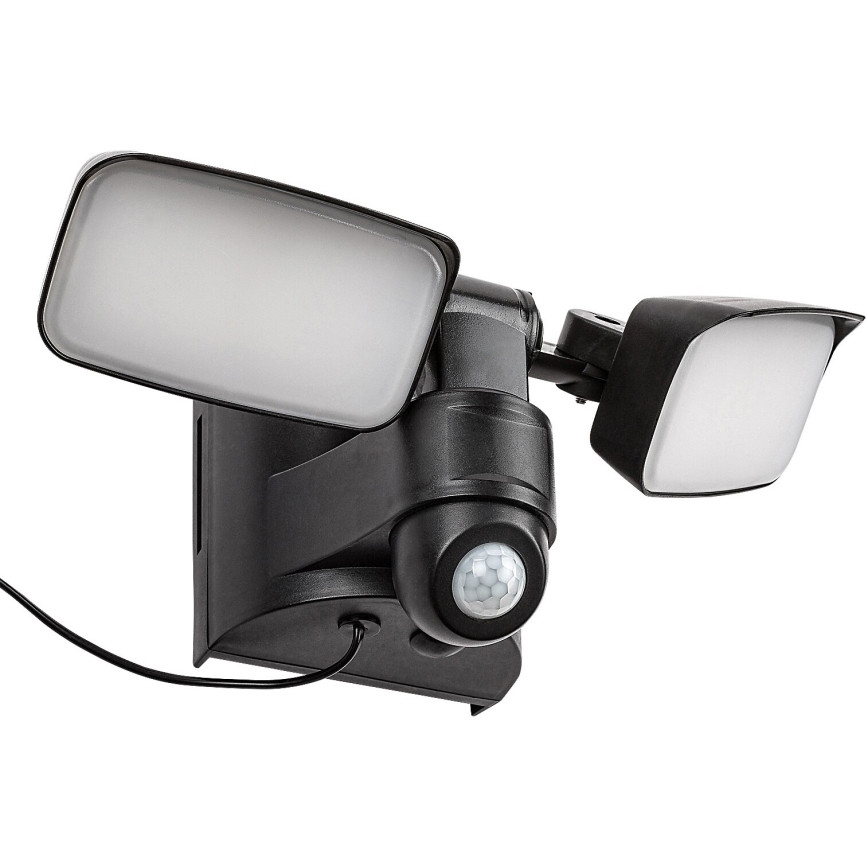 Rabalux - Elastyczna lampa ścienna LED solarna z czujnikiem i zewnętrznym panelem 2xLED/5W/3,7V IP54 czarna 600 mAh