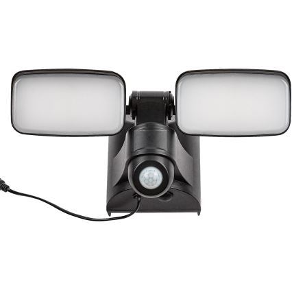Rabalux - Elastyczna lampa ścienna LED solarna z czujnikiem i zewnętrznym panelem 2xLED/5W/3,7V IP54 czarna 600 mAh