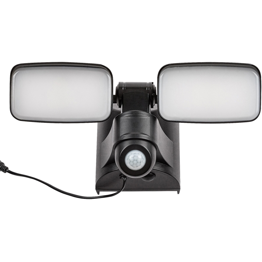 Rabalux - Elastyczna lampa ścienna LED solarna z czujnikiem i zewnętrznym panelem 2xLED/5W/3,7V IP54 czarna 600 mAh