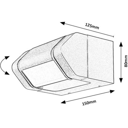 Rabalux - LED Kinkiet zewnętrzny LED/8W/230V IP54 antracyt