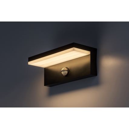 Rabalux - LED Kinkiet zewnętrzny z czujnikiem LED/9W/230V 2700/4000/6500K IP54 czarny