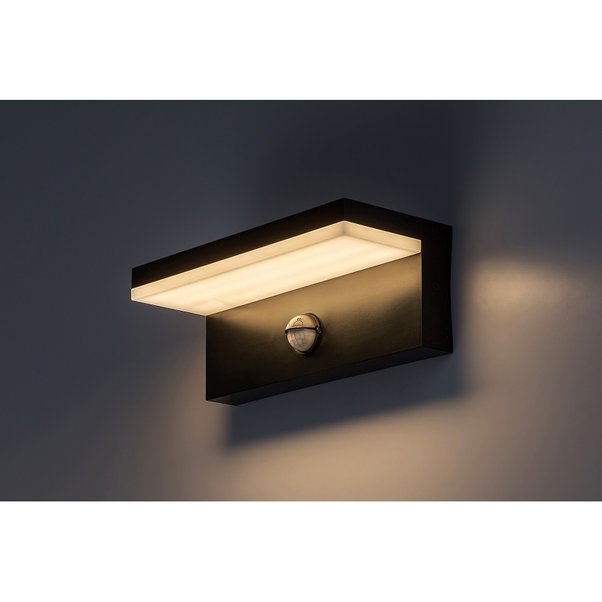 Rabalux - LED Kinkiet zewnętrzny z czujnikiem LED/9W/230V 2700/4000/6500K IP54 czarny