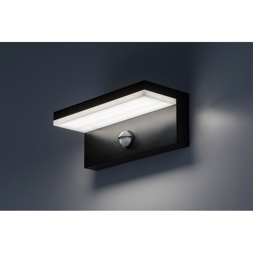 Rabalux - LED Kinkiet zewnętrzny z czujnikiem LED/9W/230V 2700/4000/6500K IP54 czarny