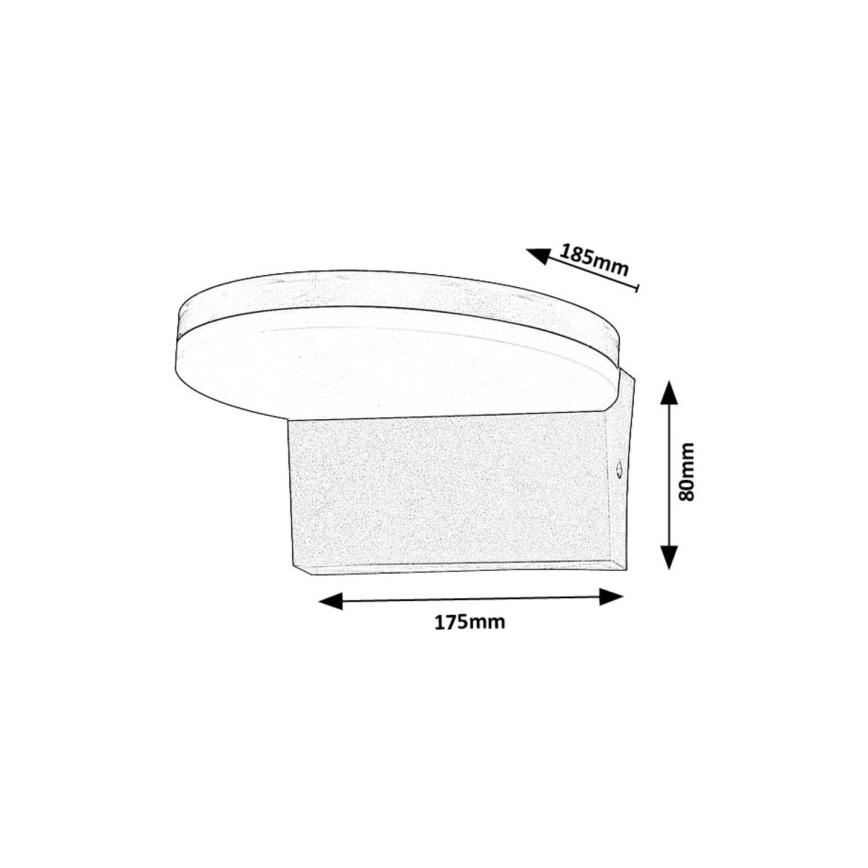 Rabalux - LED Kinkiet zewnętrzny LED/9W/230V 2700/4000/6500K IP54 czarny