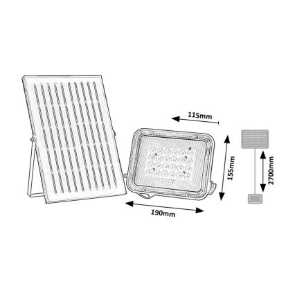 Rabalux - LED Solarny reflektor LED/6,5W/3,2V 3000/4000/6500K 1000mAh IP65
