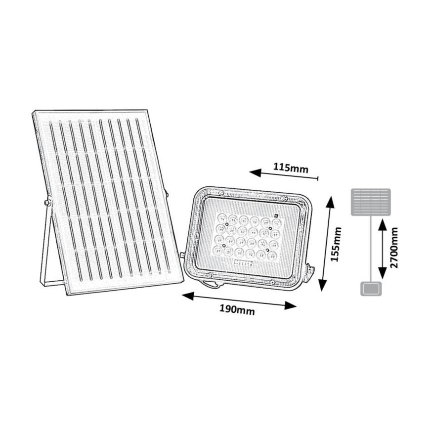 Rabalux - LED Solarny reflektor LED/6,5W/3,2V 3000/4000/6500K 1000mAh IP65