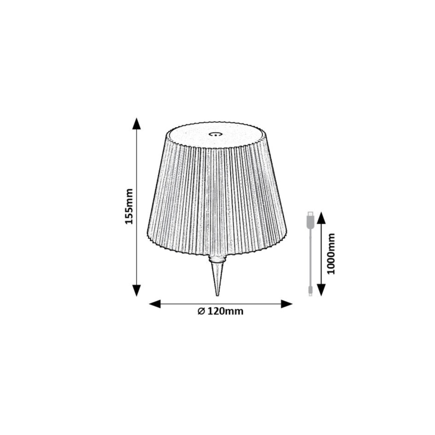 Rabalux - ściemnialny, ładowalny klosz na butelkę LED/2W/5V 2000 mAh IP44