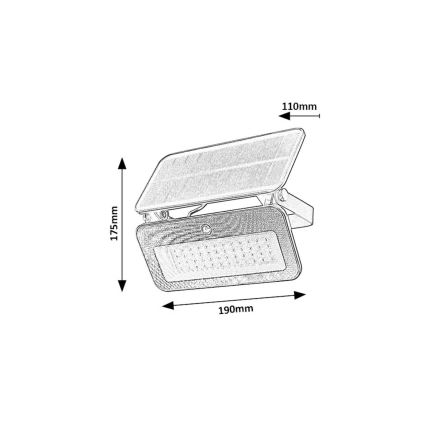 Rabalux - Reflektor solarny LED z czujnikiem LED/8W/3,7V 3000/4000/6500K IP65 2600 mAh
