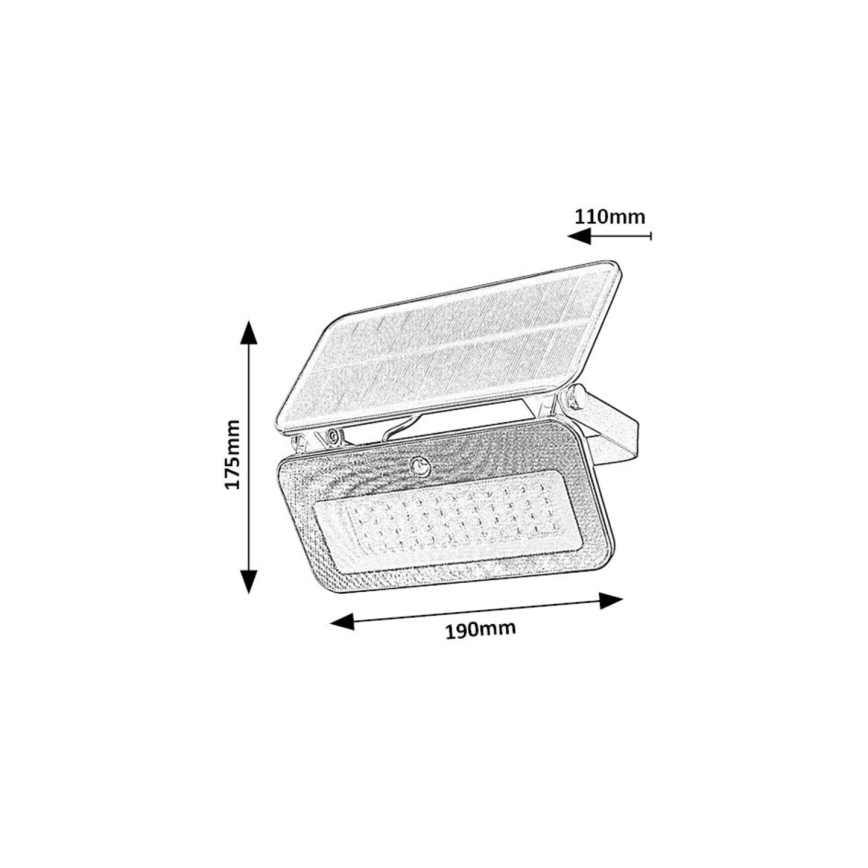Rabalux - Reflektor solarny LED z czujnikiem LED/8W/3,7V 3000/4000/6500K IP65 2600 mAh
