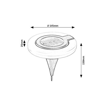 Rabalux - LED Oświetlenie solarne LED/0,05W/1,2V IP44