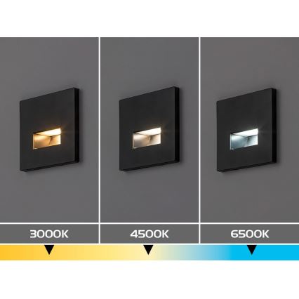 Rabalux - oprawa schodowa LED/1W/230V 3000/4500/6500K czarna