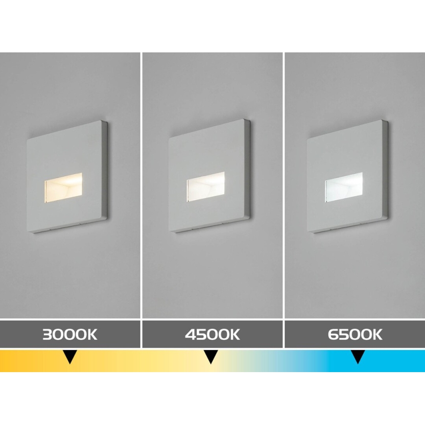 Rabalux - Oprawa schodowa LED/1W/230V 3000/4500/6500K biała