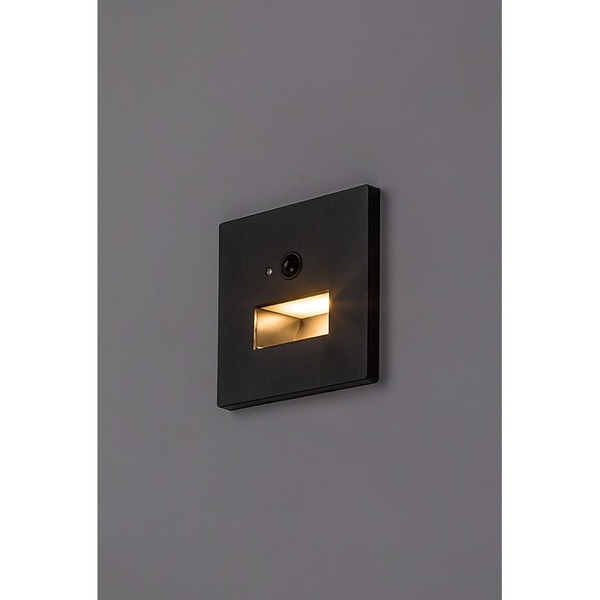 Rabalux - LED oprawa schodowa z czujnikiem ruchu i zmierzchu LED/1W/230V 3000/4500/6500K czarna