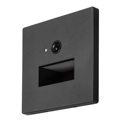 Rabalux - LED oprawa schodowa z czujnikiem ruchu i zmierzchu LED/1W/230V 3000/4500/6500K czarna