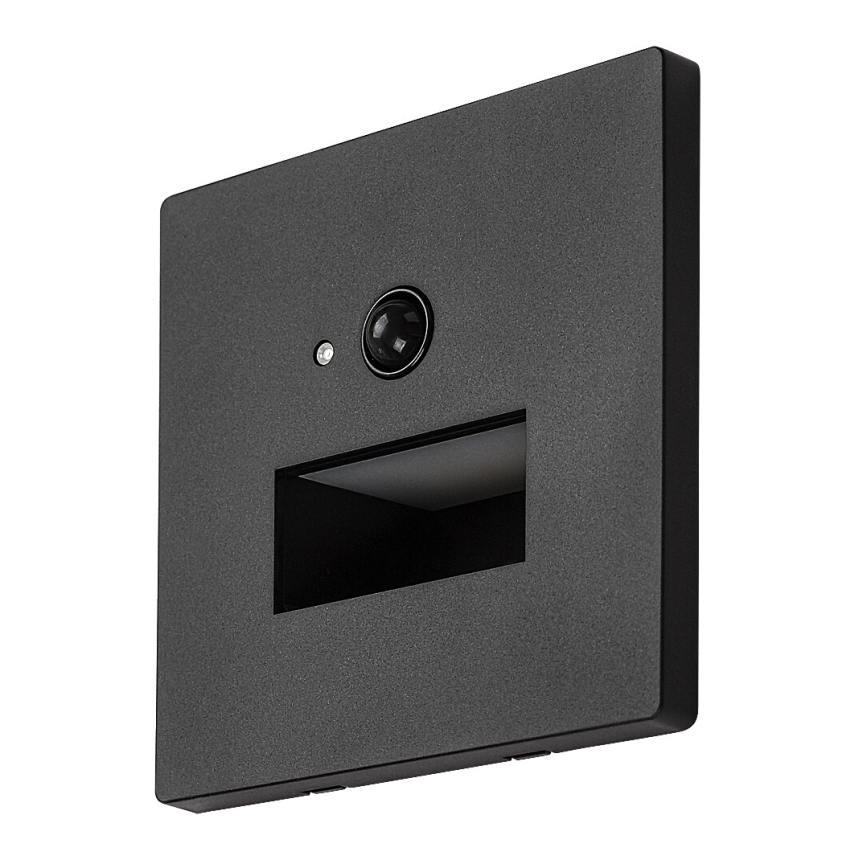 Rabalux - LED oprawa schodowa z czujnikiem ruchu i zmierzchu LED/1W/230V 3000/4500/6500K czarna