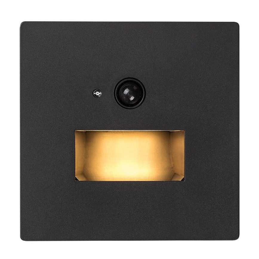 Rabalux - LED oprawa schodowa z czujnikiem ruchu i zmierzchu LED/1W/230V 3000/4500/6500K czarna