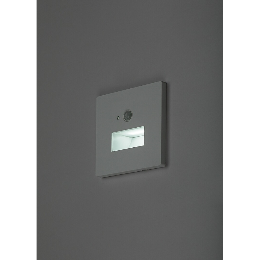 Rabalux - Oprawa schodowa LED z czujnikiem ruchu i zmierzchu LED/1W/230V 3000/4500/6500K biała