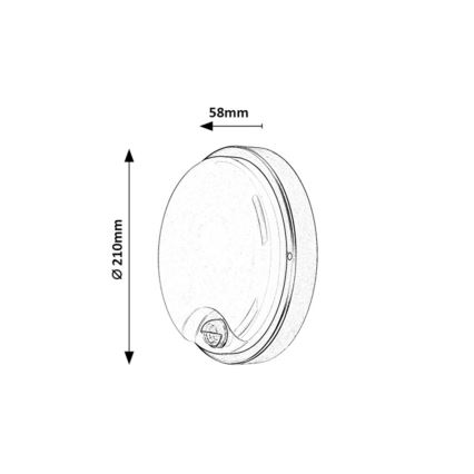 Rabalux - Zewnętrzny kinkiet LED z czujnikiem, 18W, 230V, IP65, czarny