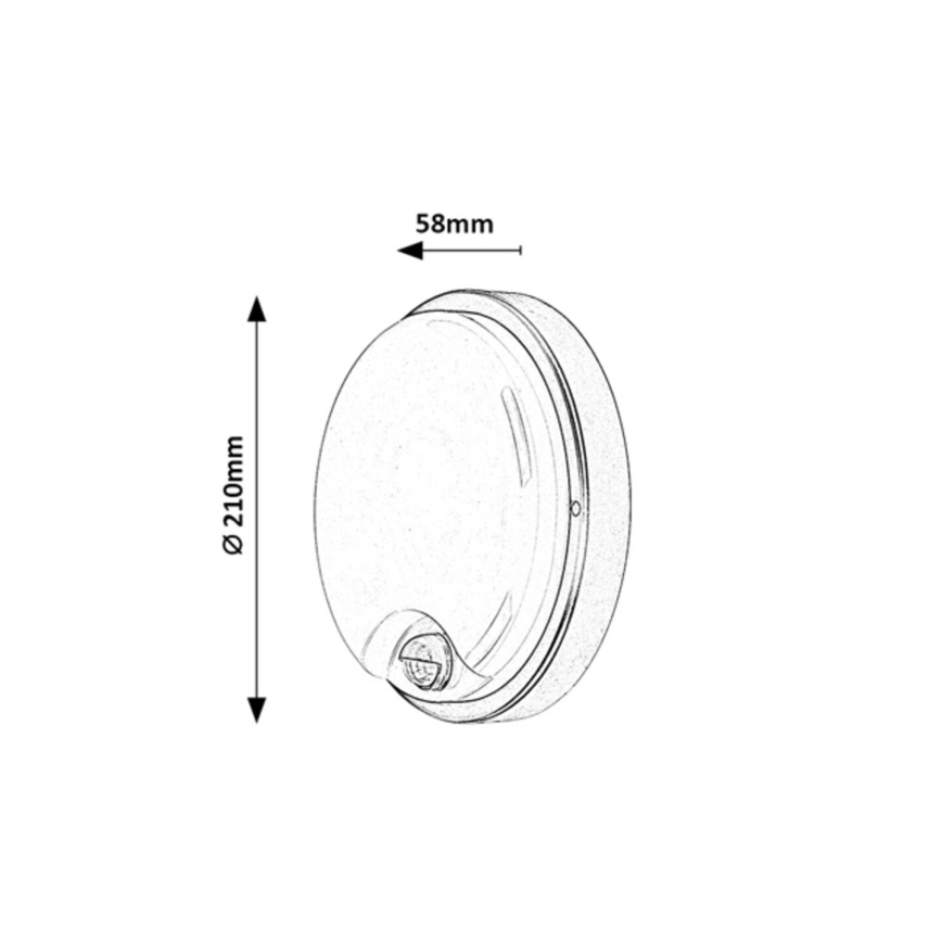 Rabalux - Zewnętrzny kinkiet LED z czujnikiem, 18W, 230V, IP65, czarny