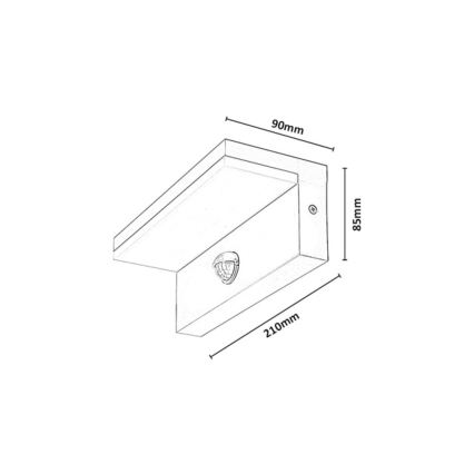 Rabalux - Lampa ścienna zewnętrzna LED z czujnikiem LED/9W/230V IP54 beżowa