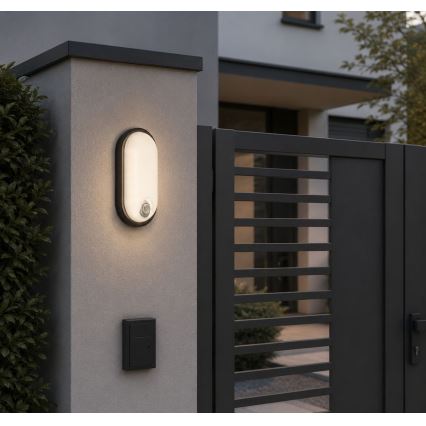 Rabalux - LED Zewnętrzna lampa sufitowa z czujnikiem LED/15W/230V IP65 czarna