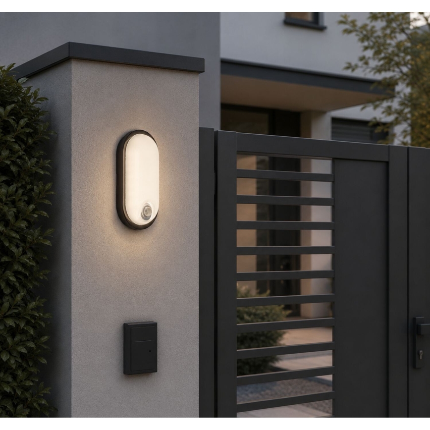 Rabalux - LED Zewnętrzna lampa sufitowa z czujnikiem LED/15W/230V IP65 czarna