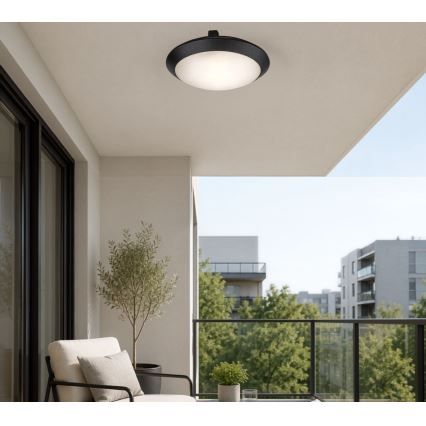 Rabalux - Zewnętrzna lampa sufitowa 1xE27/9W/230V IP65 Ø 30 cm czarna
