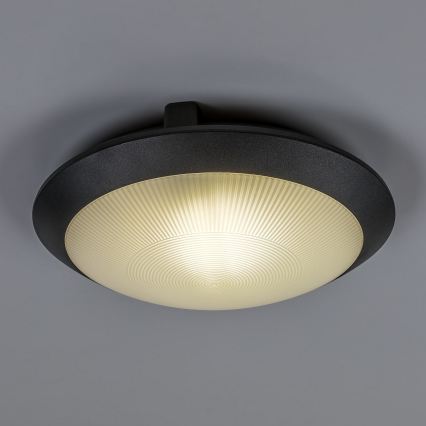 Rabalux - Zewnętrzna lampa sufitowa z czujnikiem ruchu 1xE27/9W/230V IP65 śr. 30 cm czarna