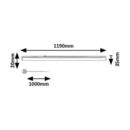Rabalux - LED Oświetlenie blatu kuchennego LED/16W/230V 3000/4000K biały