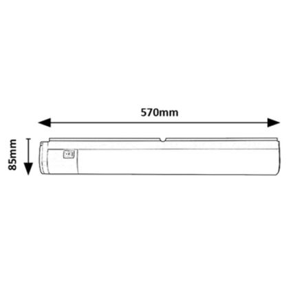 Rabalux - LED Oświetlenie blatu kuchennego z gniazdem LED/17W/230V 4000K IP44 czarne 57 cm