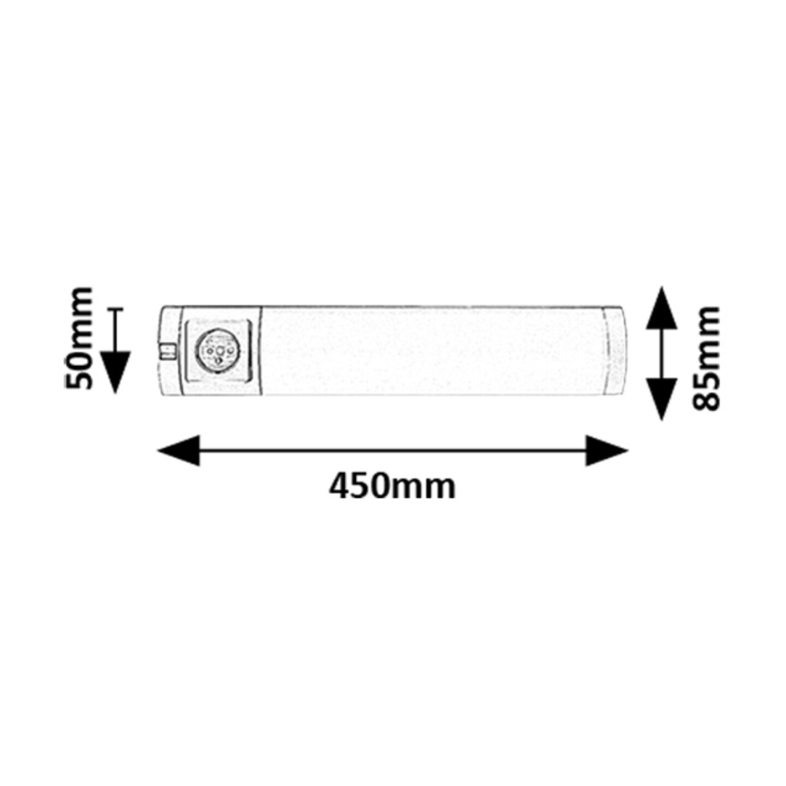Rabalux - LED Oświetlenie blatu kuchennego z gniazdem LED/5W/230V 4000K 45 cm srebrny
