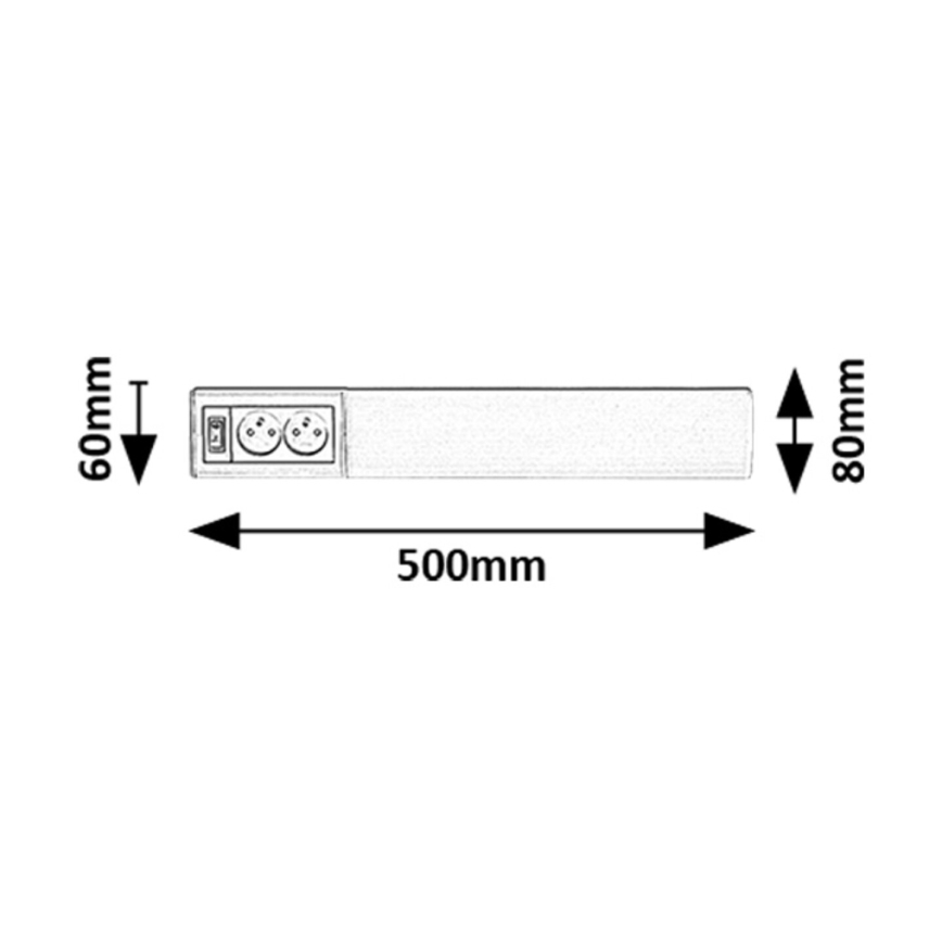 Rabalux - LED Oświetlenie blatu kuchennego z gniazdami LED/10W/230V 4000K 50 cm biały