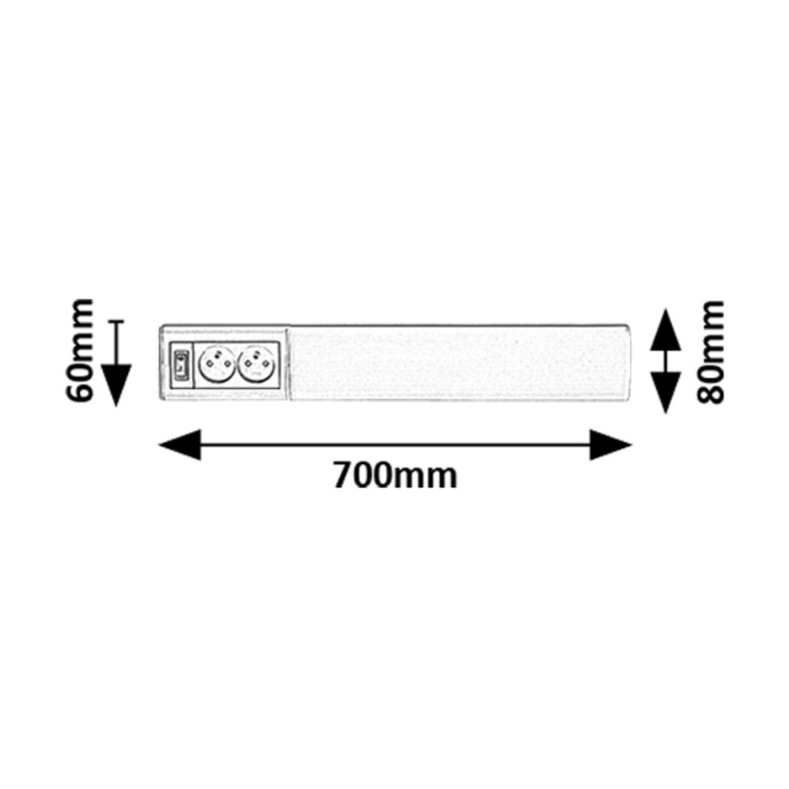 Rabalux - LED Oświetlenie blatu kuchennego z gniazdami LED/15W/230V 4000K 70 cm biały