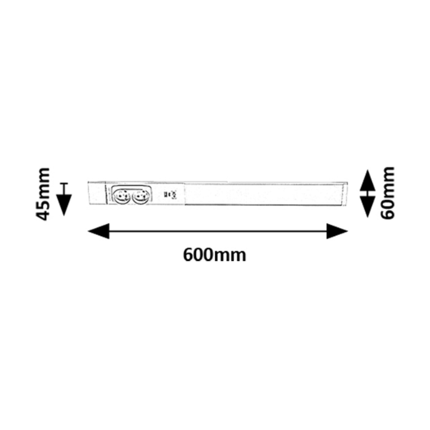 Rabalux - LED Oświetlenie blatu kuchennego z gniazdami LED/18W/230V 4000K 60 cm biały