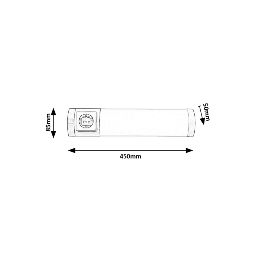 Rabalux - LED Oświetlenie blatu kuchennego z gniazdem LED/5W/230V 4000K 45 cm matowy chrom