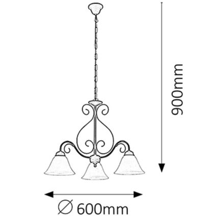 Rabalux  - Żyrandol na łańcuchu 3xE14/40W/230V