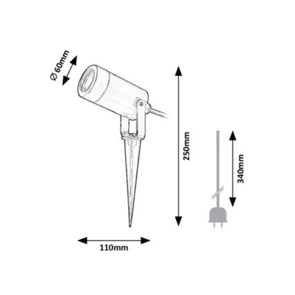 Rabalux - Oświetlenie zewnętrzne 1xGU10/4W/230V IP65