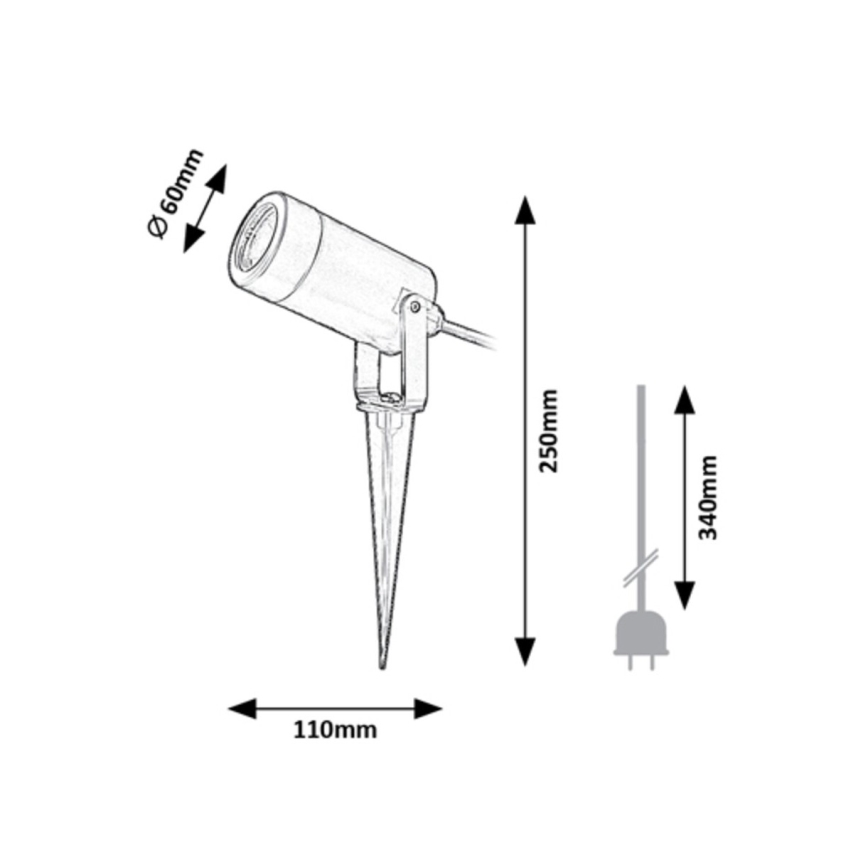Rabalux - Oświetlenie zewnętrzne 1xGU10/4W/230V IP65