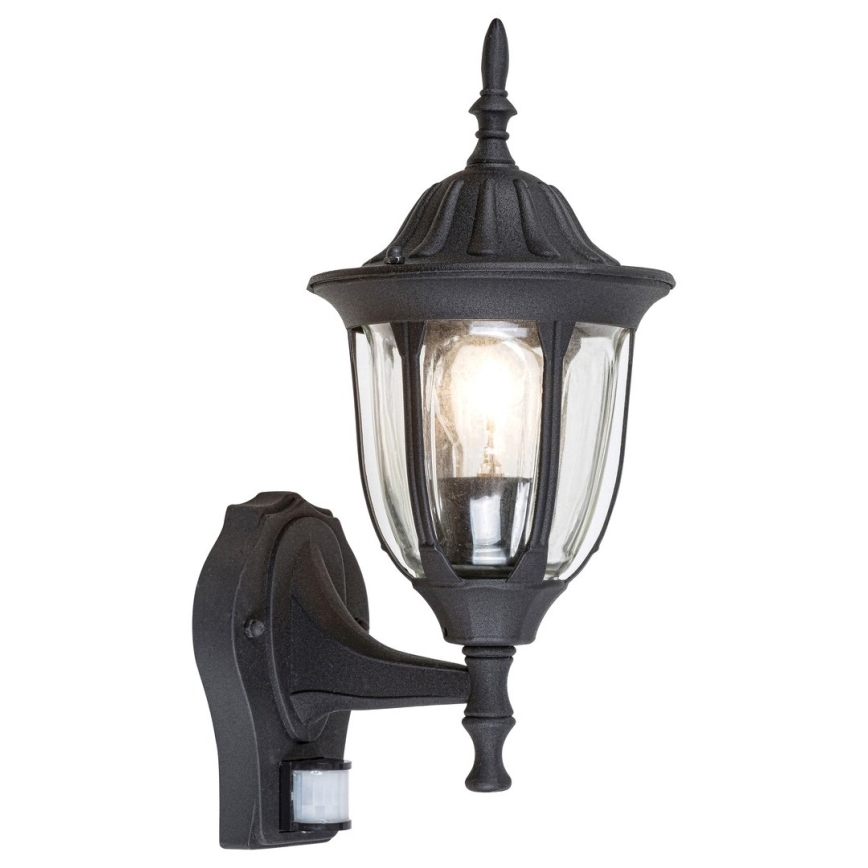 Rabalux - Kinkiet zewnętrzny z czujnikiem 1xE27/60W/230V IP43 czarny