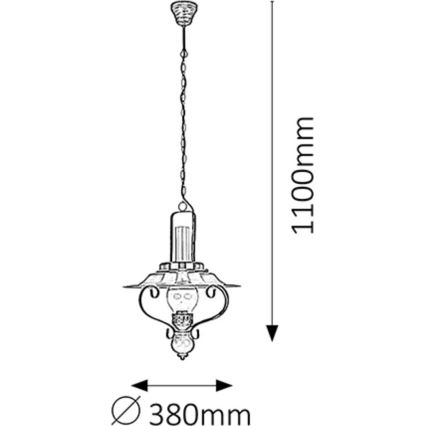 Rabalux - Żyrandol na łańcuchu 1xE27/60W/230V