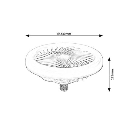 Rabalux - Żarówka LED ściemnialna z wentylatorem SMD E27/16W/230V 3000-6500K + pilot zdalnego sterowania