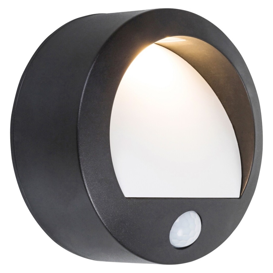 LED Kinkiet zewnętrzny z czujnikiem LED/1,5W/3xAA IP44 czarny