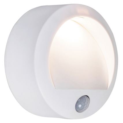 LED Kinkiet zewnętrzny z czujnikiem LED/1,5W/3xAA IP44 bílá