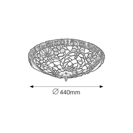 Rabalux - Lampa sufitowa witrażowa Tiffany 2xE27/60W/230V śr. 44 cm