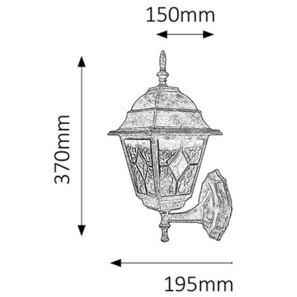 Rabalux - Zewnętrzna lampa ścienna 1xE27/60W/230V