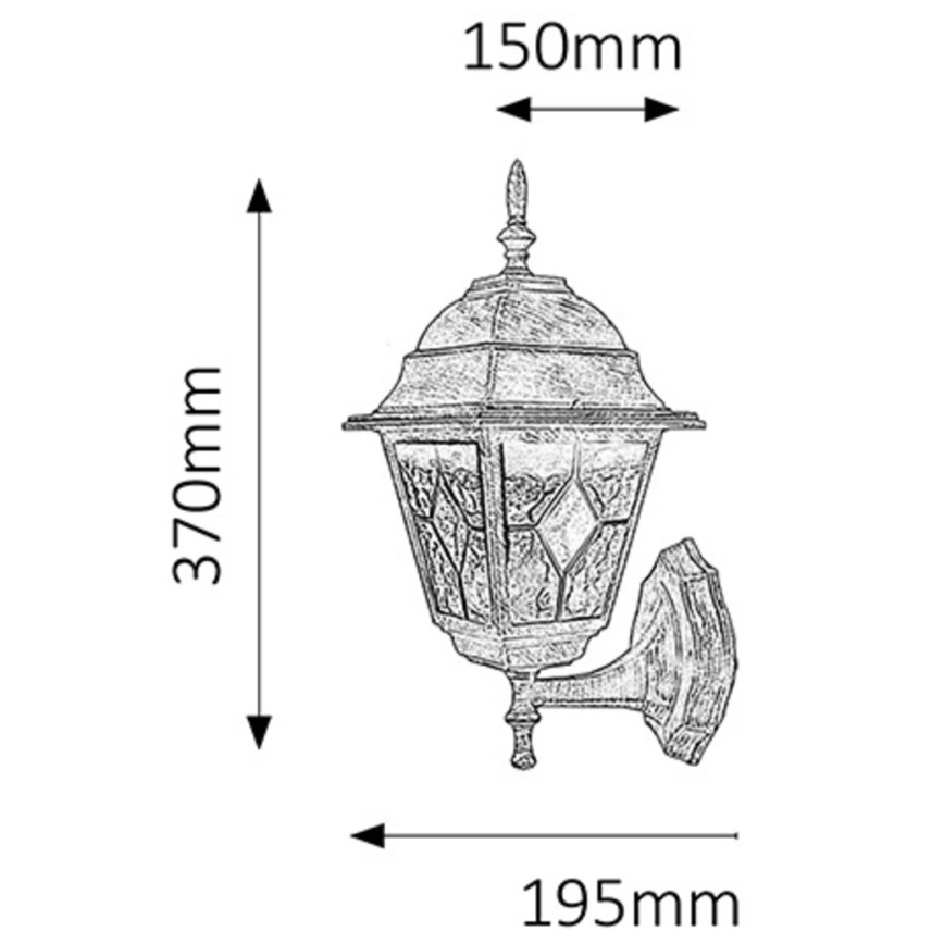 Rabalux - Zewnętrzna lampa ścienna 1xE27/60W/230V